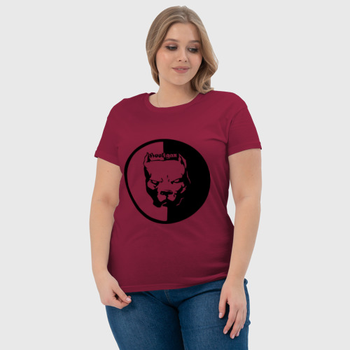 Женская футболка хлопок Хулиган, цвет маджента - фото 6