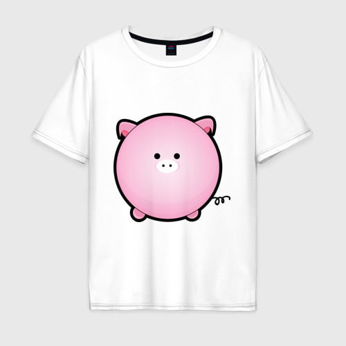 Мужская футболка хлопок Oversize Cute Puffy Animals (2), цвет белый
