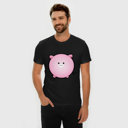 Мужская футболка хлопок Slim Cute Puffy Animals (2), цвет черный - фото 3