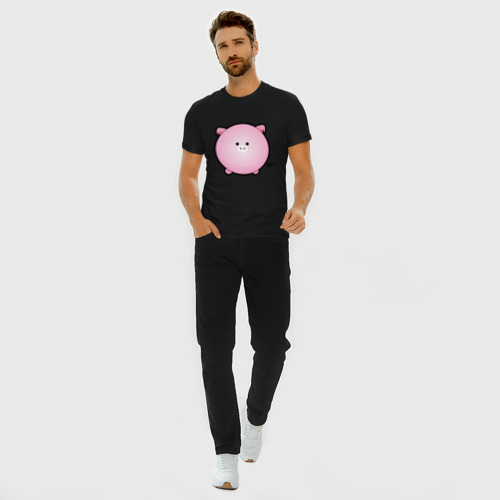 Мужская футболка хлопок Slim Cute Puffy Animals (2), цвет черный - фото 5