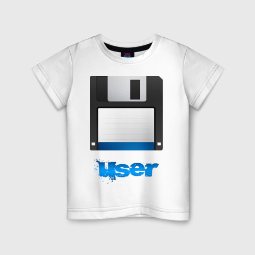Детская футболка хлопок Floppy Disk, цвет белый