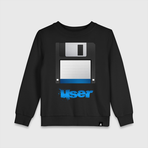 Детский свитшот хлопок Floppy Disk, цвет черный