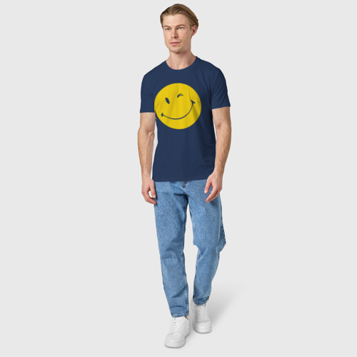 Мужская футболка хлопок Smiles, цвет темно-синий - фото 5
