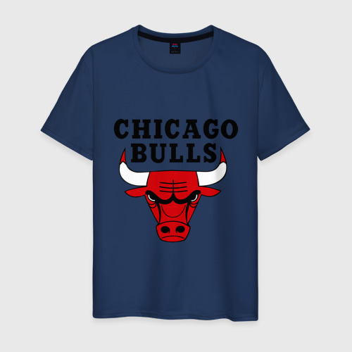 Мужская футболка из хлопка с принтом Chicago bulls, вид спереди №1