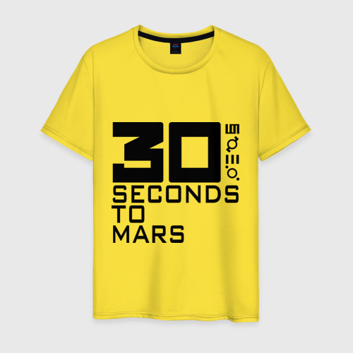 Мужская футболка хлопок 30 Seconds To Mars (4), цвет желтый