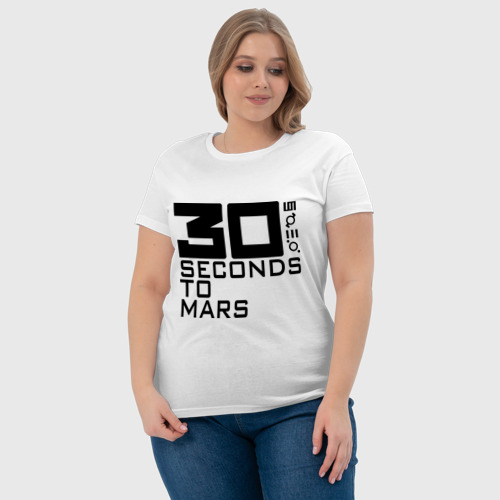 Женская футболка хлопок 30 Seconds To Mars (4), цвет белый - фото 6