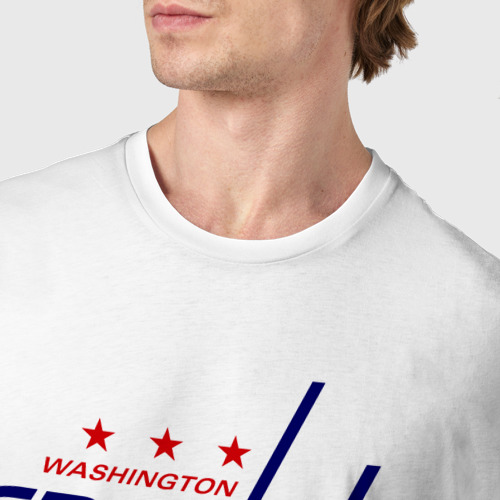 Мужская футболка хлопок Washington Capitals, цвет белый - фото 6