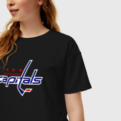 Женская футболка хлопок Oversize Washington Capitals - фото 2