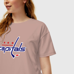 Женская футболка хлопок Oversize Washington Capitals - фото 2