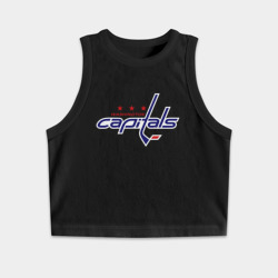 Женская укороченная майка-топ хлопок Washington Capitals