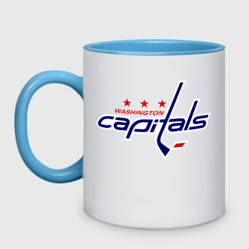 Кружка двухцветная Washington Capitals, цвет белый + небесно-голубой