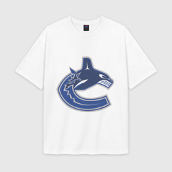 Женская футболка Oversize хлопок texturе Vancouver Canucks