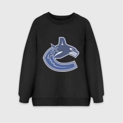 Женский свитшот oversize без начеса хлопок Vancouver Canucks