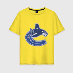 Женская футболка хлопок Oversize Vancouver Canucks