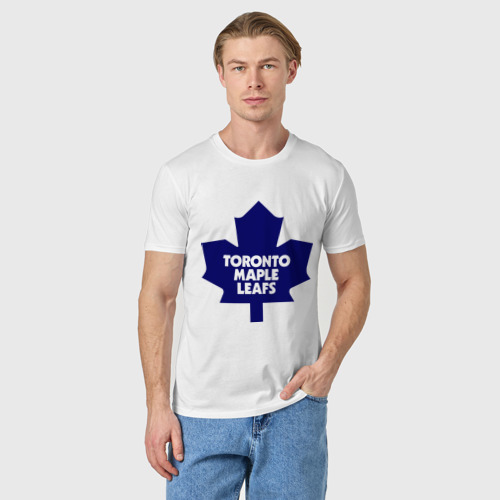 Мужская футболка хлопок Toronto Maple Leafs, цвет белый - фото 3