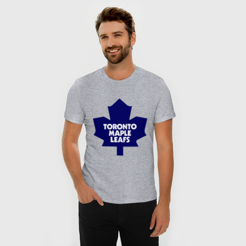 Мужская футболка хлопок Slim Toronto Maple Leafs, цвет меланж - фото 3