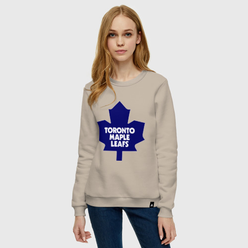 Женский свитшот хлопок Toronto Maple Leafs, цвет миндальный - фото 3