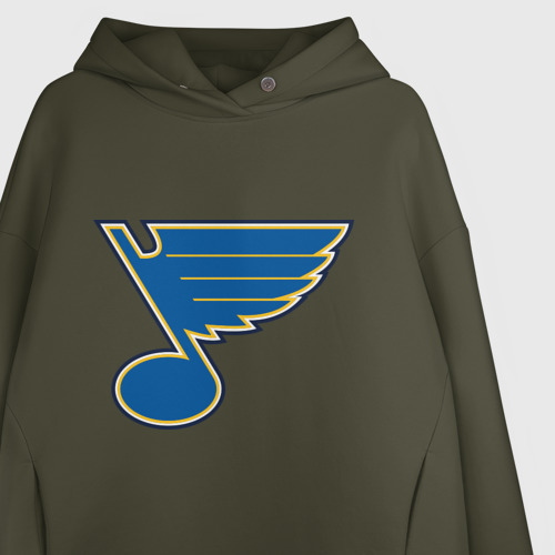 Женское худи Oversize хлопок St Louis Blues, цвет хаки - фото 3