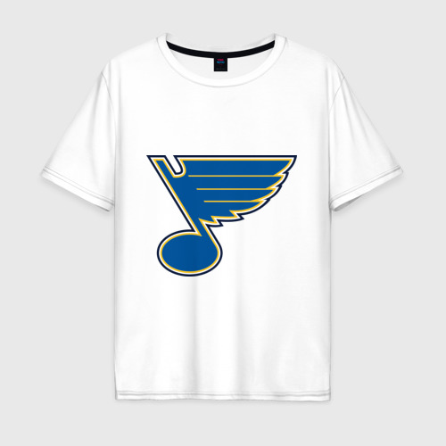 Мужская футболка хлопок Oversize St Louis Blues, цвет белый