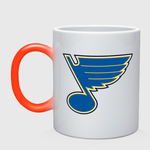 Кружка хамелеон St Louis Blues, цвет белый + красный