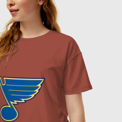 Женская футболка хлопок Oversize St Louis Blues - фото 2