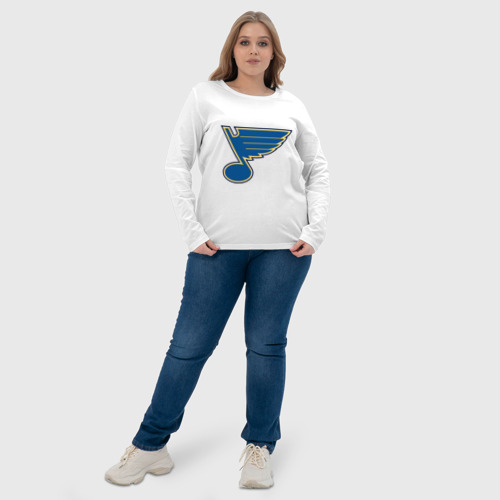 Женский лонгслив хлопок St Louis Blues, цвет белый - фото 6