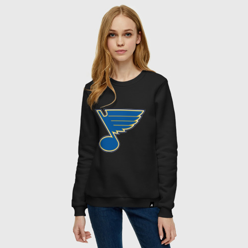 Женский свитшот хлопок St Louis Blues, цвет черный - фото 3