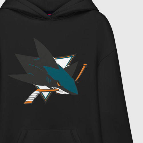 Худи SuperOversize хлопок San Jose Sharks, цвет черный - фото 3