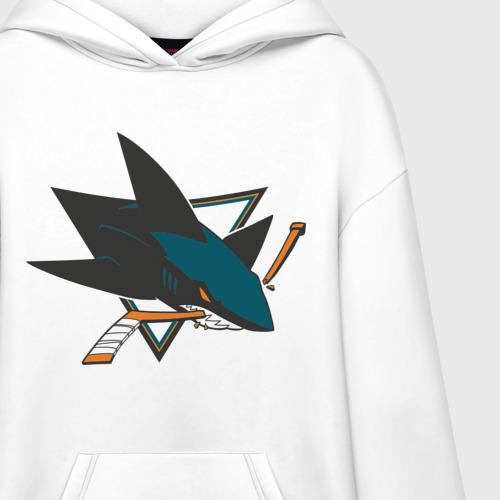 Худи SuperOversize хлопок San Jose Sharks, цвет белый - фото 3