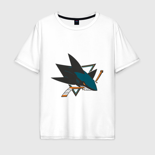 Мужская футболка хлопок Oversize San Jose Sharks, цвет белый