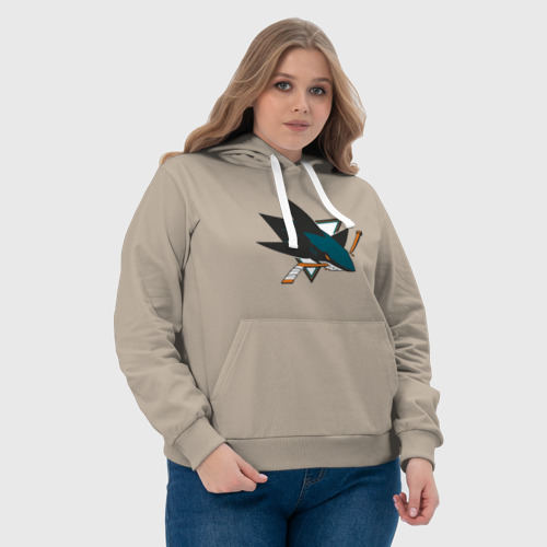 Женская толстовка хлопок San Jose Sharks, цвет миндальный - фото 6