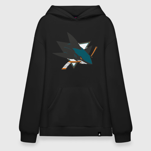 Худи SuperOversize хлопок San Jose Sharks, цвет черный