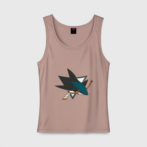 Женская майка хлопок San Jose Sharks, цвет пыльно-розовый