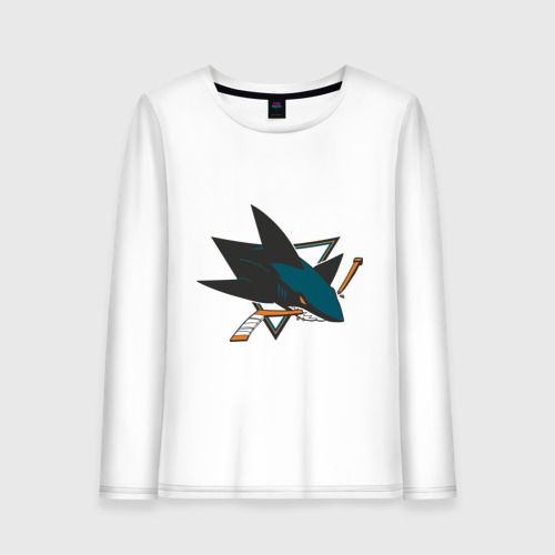 Женский лонгслив хлопок San Jose Sharks, цвет белый