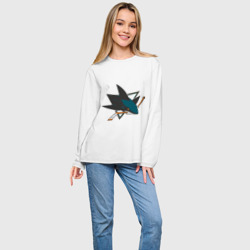 Женский лонгслив oversize хлопок San Jose Sharks - фото 2