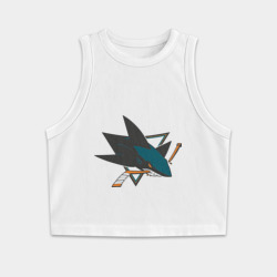 Женская укороченная майка-топ хлопок San Jose Sharks