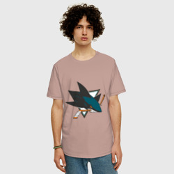 Мужская футболка хлопок Oversize San Jose Sharks - фото 2