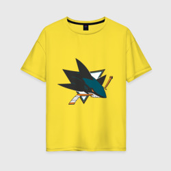 Женская футболка хлопок Oversize San Jose Sharks