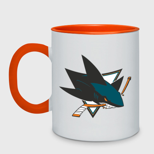 Кружка двухцветная San Jose Sharks, цвет белый + оранжевый