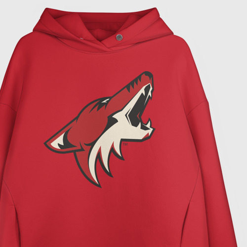 Женское худи Oversize хлопок Phoenix Coyotes, цвет красный - фото 3