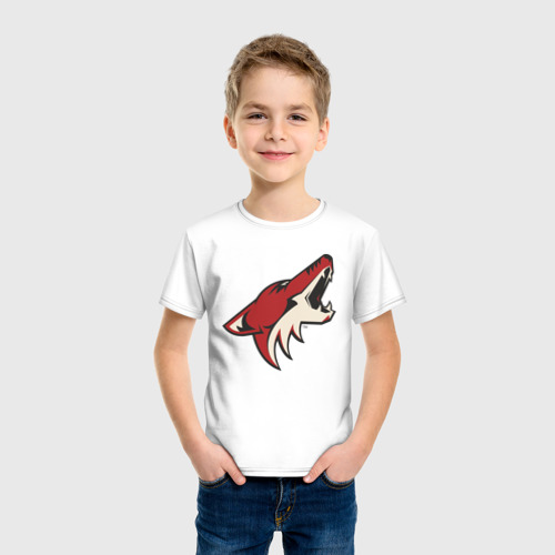 Детская футболка хлопок Phoenix Coyotes, цвет белый - фото 3