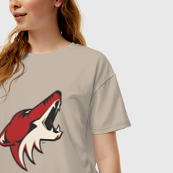 Женская футболка хлопок Oversize Phoenix Coyotes - фото 2