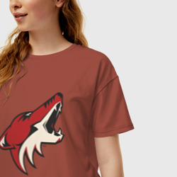 Женская футболка хлопок Oversize Phoenix Coyotes - фото 2