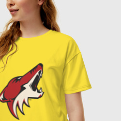 Женская футболка хлопок Oversize Phoenix Coyotes - фото 2