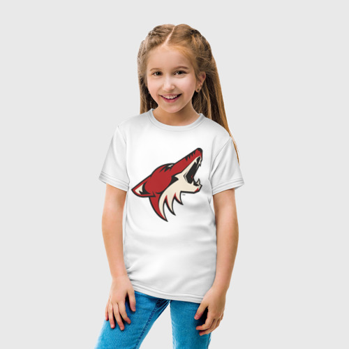 Детская футболка хлопок Phoenix Coyotes, цвет белый - фото 5