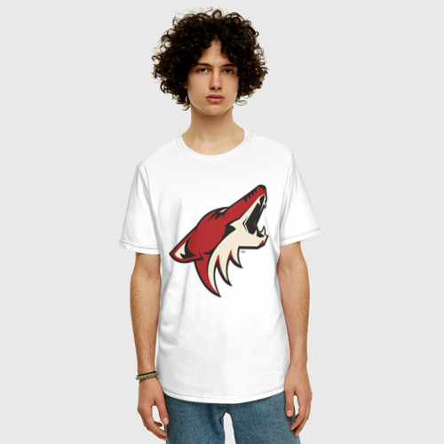 Мужская футболка хлопок Oversize Phoenix Coyotes, цвет белый - фото 3