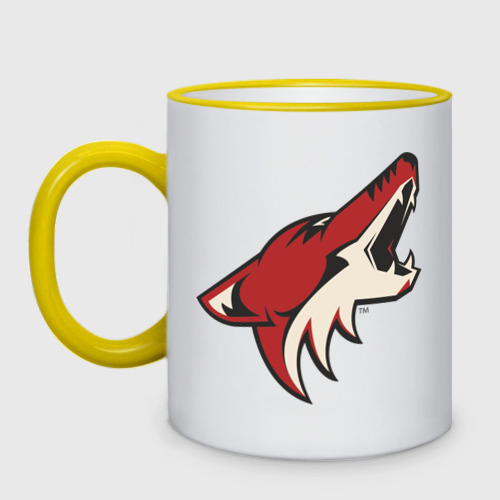 Кружка двухцветная Phoenix Coyotes, цвет Кант желтый