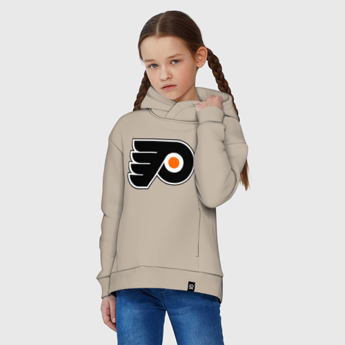 Детское худи Oversize хлопок Philadelphia Flyers, цвет миндальный - фото 3