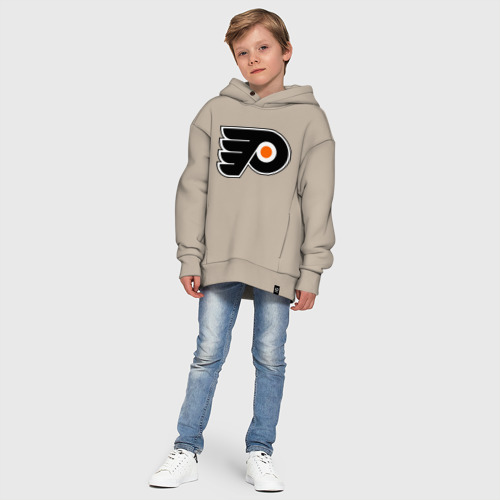 Детское худи Oversize хлопок Philadelphia Flyers, цвет миндальный - фото 11