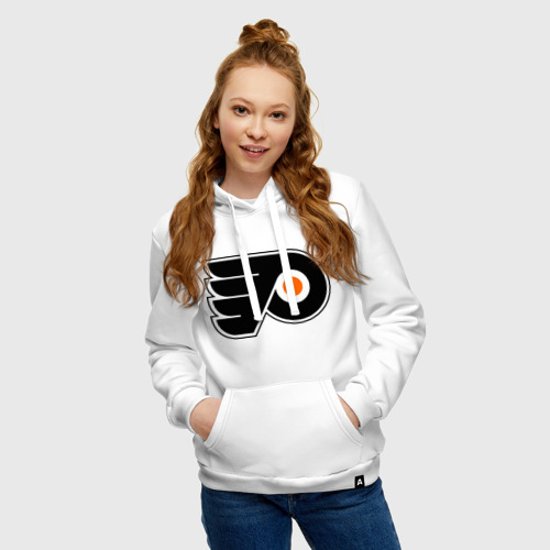 Женская толстовка хлопок Philadelphia Flyers, цвет белый - фото 3